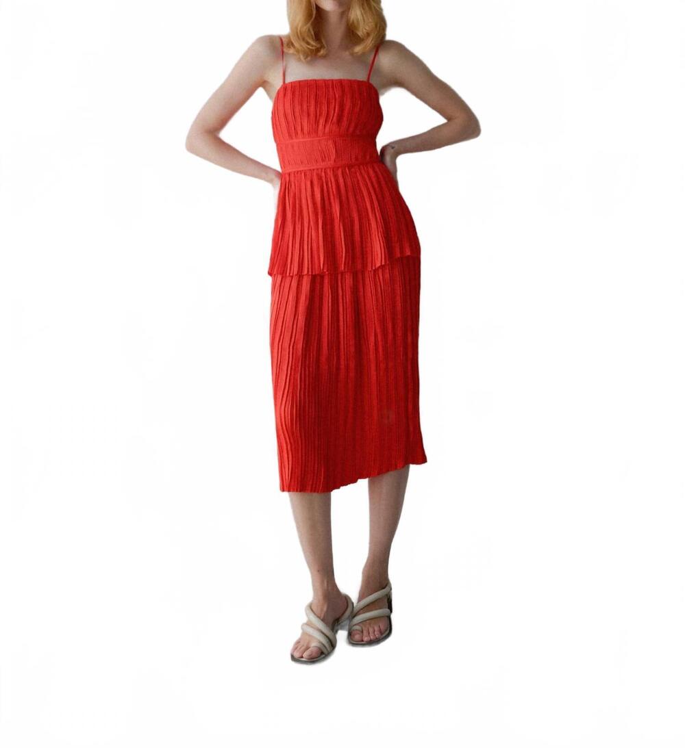 NEW OHSEVENDAYS simona midi skirt in red